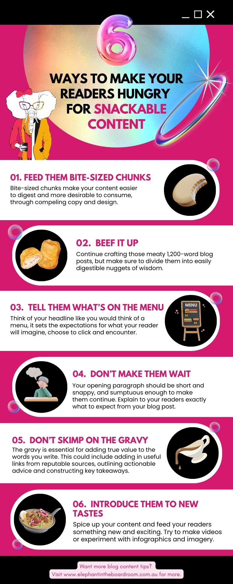 Infographics - Ways to Make Your Readers Hungry for Snackable Content